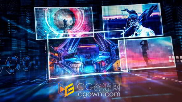 未来赛博科技炫酷空间活动商务开场片头AE模板
