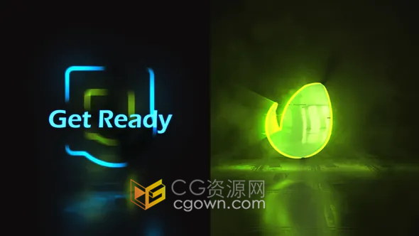 辉光失真损坏故障光效动画LOGO宣传视频片头效果-AE模板