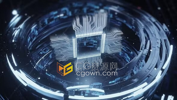 科技宣传片制作AE模板圆圈隧道介绍数据数字未来信息动画