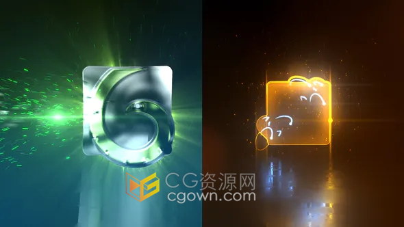 闪闪发光能量线条描边LOGO光效特效视频片头制作工程-AE模板