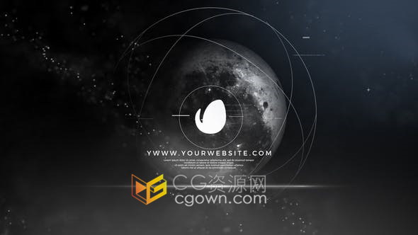 太空月球背景故障形状元素动画科技LOGO视频片头效果-AE模板