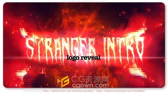 黑暗设计适合恐怖电影开场游戏视频片头动画AE模板