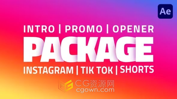 40组抖音短视频动态模板开场动画AE模板下载