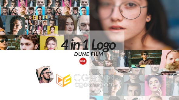 4组创意视频墙照片动画演绎公司LOGO宣传片头效果-AE模板