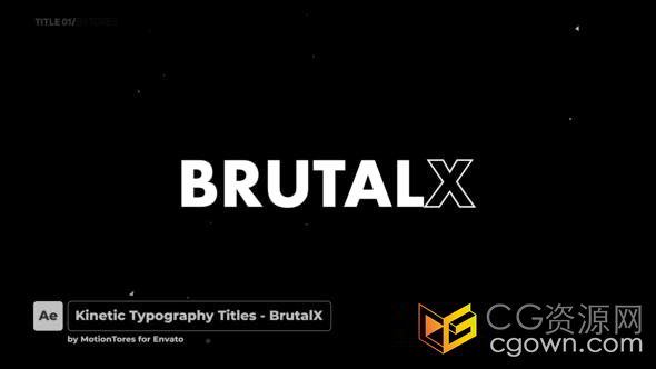 动态商务经典炫酷黑白文本标题动画AE模板