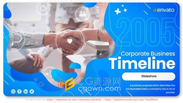 AE模板-公司业务时间表幻灯片展示企业大事件回顾视频宣传片