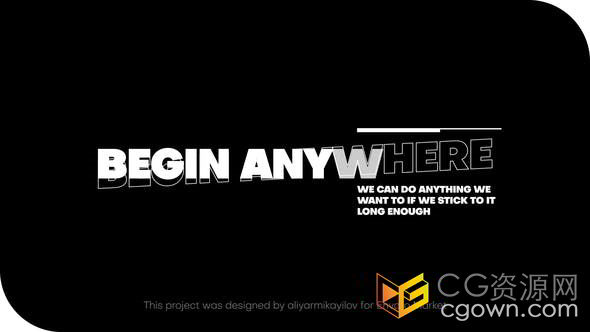 黑白炫酷商业产品文本介绍标题动画AE模板