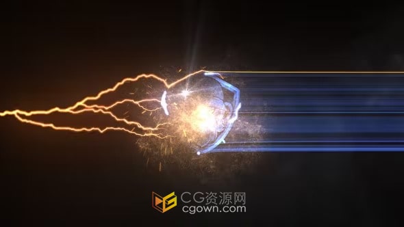 AE模板-闪电能量故障标志揭晓Electric Logo Reveal