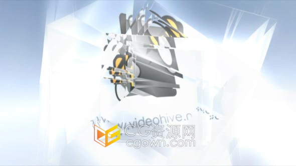 AE模板-玻璃立方体反射LOGO动画企业宣传片头视频