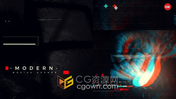 现代故障快节奏片头视频标题场景介绍动画宣传片头-AE模板