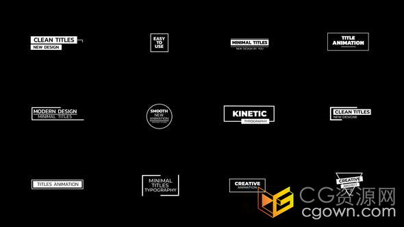 商务经典黑白产品文本介绍标题动画AE模板