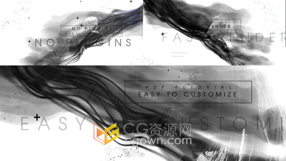 抽象动画双重影效果黑白故障介绍情感简介幻灯片宣传视频片头-AE模板