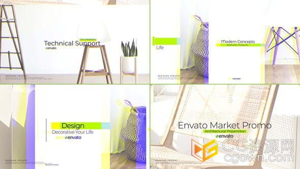 明亮现代经典品牌室内建筑流行片头AE模板