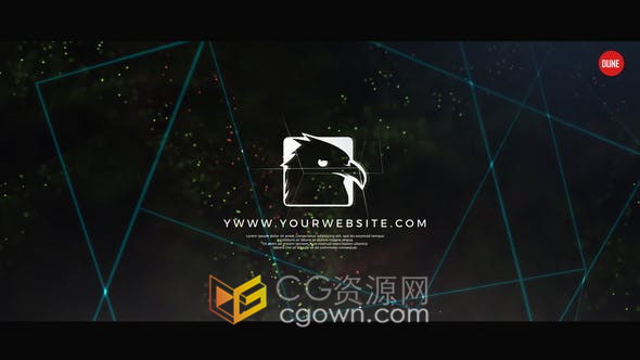 故障粒子发光线条特效动画LOGO视频片头制作工程-AE模板