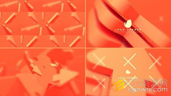 箭头立体三维空间动态创意LOGO片头AE模板