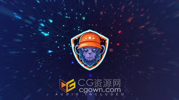 粒子像素汇聚发光LOGO视频片头包含背景音乐AE模板