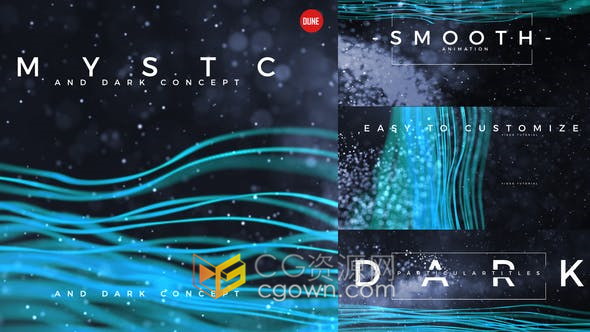 抽象粒子特效线条动画场景效果介绍文字标题动画开场视频片头宣传-AE模板