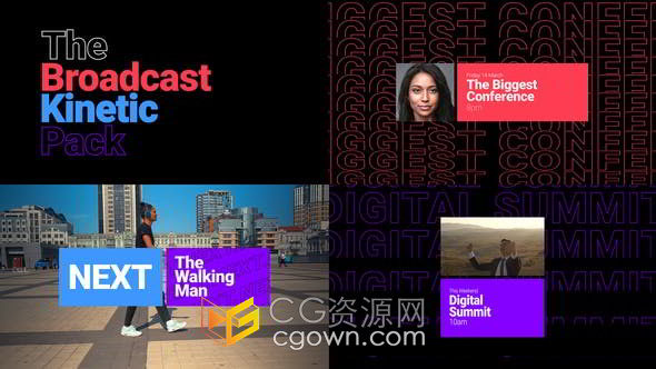 潮流动感时尚大气标题动画动态广播片头AE模板