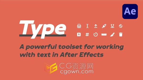 AE脚本Type v1.5.1文本图层动画处理工具