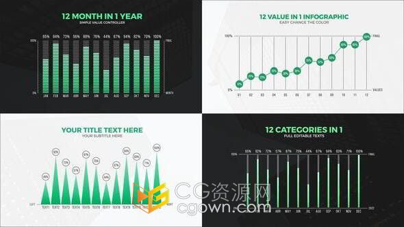 商务数据分析公司信息图表会议介绍现代AE模板