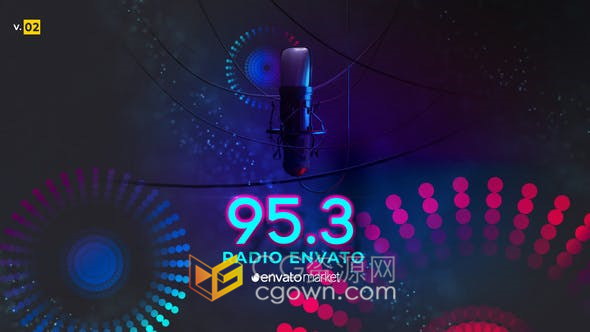 收音机频道FM调频广播电台宣传视频片头动画制作-AE模板