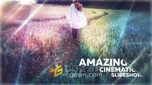 图片幻灯片射线玻璃反光遮罩展示照片宣传视频相册-AE模板