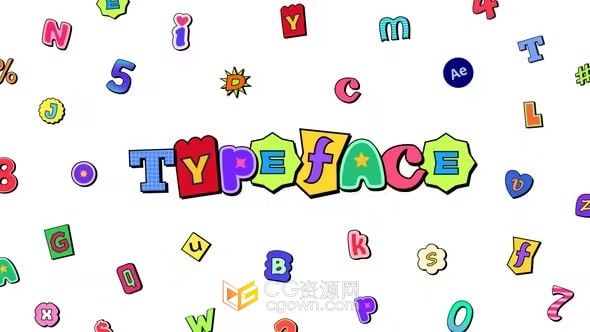 明亮干净五彩卡通动画字体-AE模板免费下载