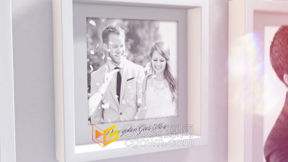 婚礼幻灯片照片展示动画视频制作效果制作工程文件-AE模板