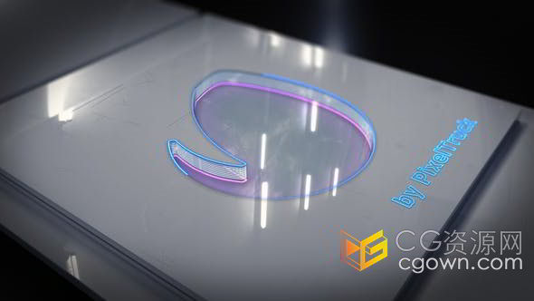 多彩霓虹玻璃镂空时尚企业标志动画AE模板