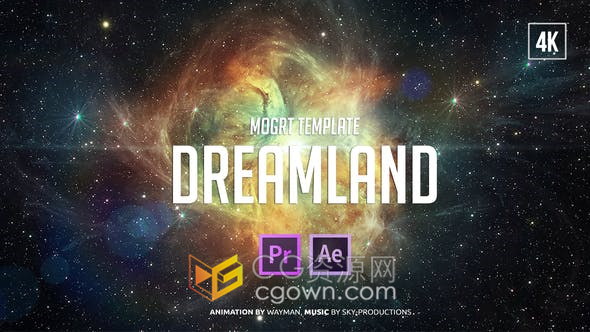 美丽星云数十亿颗恒星银河星座梦境背景动画电影片名视频片头宣传-PR模板