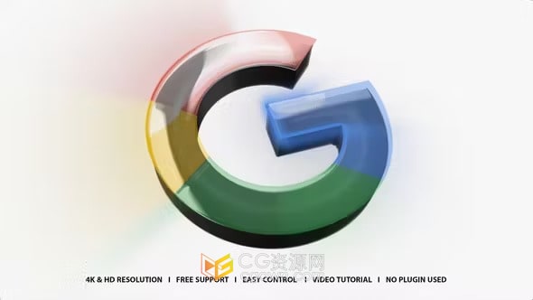 干净明亮光面扫光效果标志动画品牌LOGO-AE模板