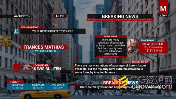 现代新闻时事数字文本介绍标题动画AE模板