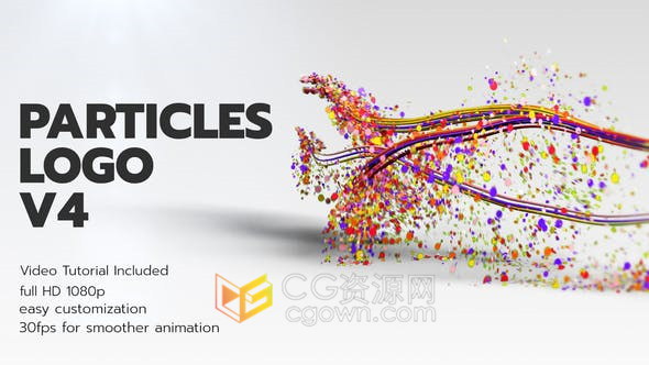 Particles Logo彩虹线条彩带粒子动画演绎LOGO片头视频-AE模板
