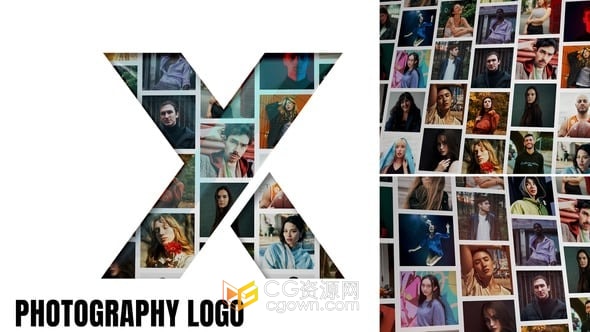 AE模板-企业员工肖像照片墙动画品牌LOGO显示