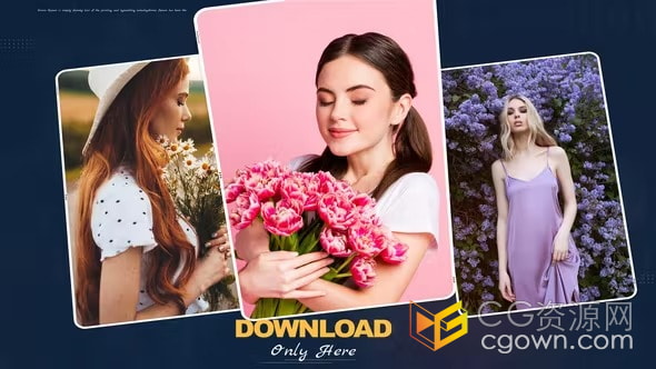 照片幻灯片AE模板简约照片翻页展示视频相册AE模板