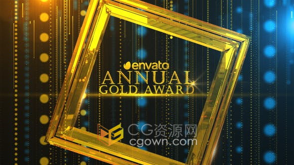 金色粒子相框图形设计颁奖典礼晚会视频包装Awards Pack-AE模板