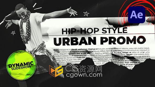 AE模板-新潮嘻哈介绍街头运动时尚宣传视频片头动画