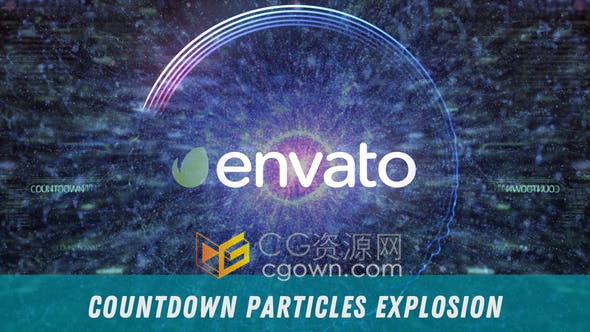 科技VJ光线粒子10秒倒计时粒子爆炸活动开场视频片头制作-AE模板