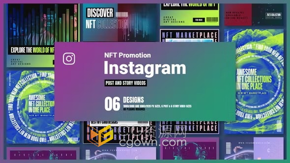 NFT推广加密货币区块链广告视频宣传背景动画AE模板