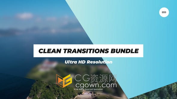 AE模板-4K分辨率Clean Transitions Bundle图形动画视频转场