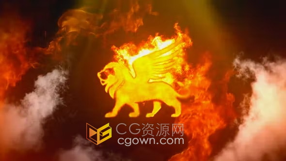 烟雾热浪氛围燃烧火焰标志LOGO动画-AE模板