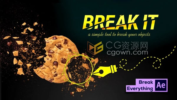 AE脚本Break It! v1.6.0制作爆炸粉碎破碎动画效果