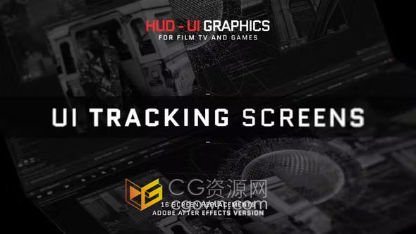 AE模板-3d城市街区GPS跟踪图形用于电影电视游戏HUD和UI跟踪屏幕元素包