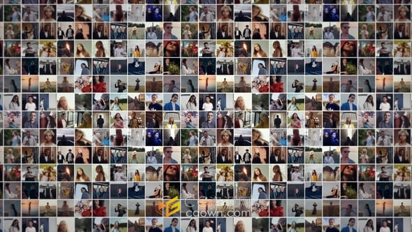 AE模板-快速延迟缩放效果动画视频墙LOGO展示