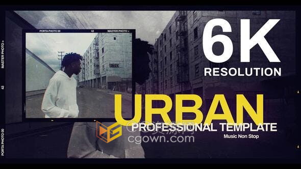 6K分辨率失真动感开场动画音乐活动城市街拍短片视频片头制作-AE模板