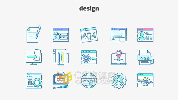 15组关于网站方面图标创意网络WAP安全设置设计Animated Icons-AE模板