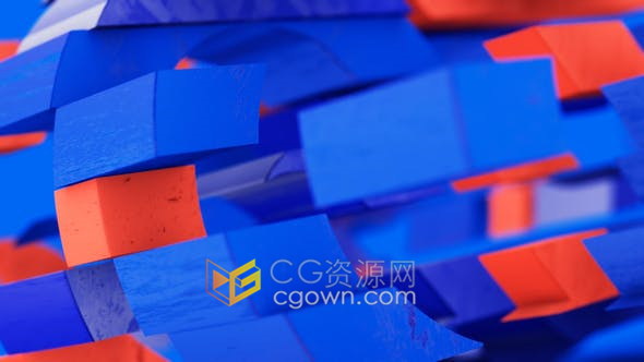 3D标志切片错位动画汇聚LOGO视频片头效果-AE模板