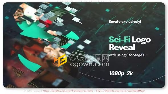 AE模板-简约工业草图科幻故障元素抽象技术标志适合公司开场白军事视频