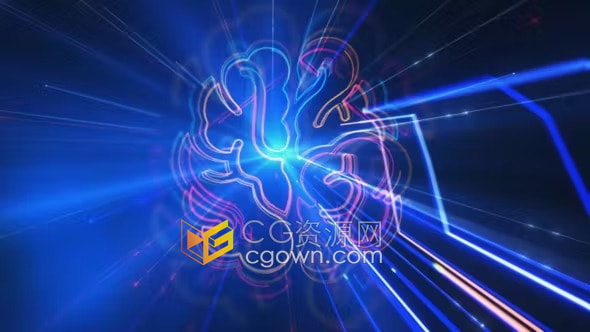 Hyper Tech Logo Reveal炫彩科技感芯片电路线技术标志-AE模板