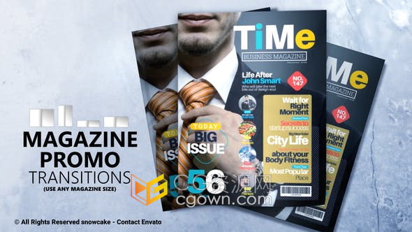 AE模板-创建逼真杂志宣传片3D书封面动画效果视频制作